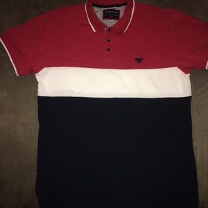 Beautiful denim & flowers polo